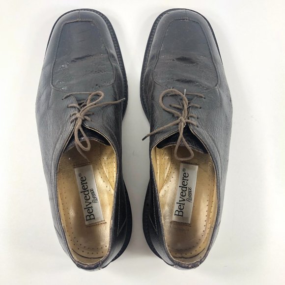 Belvedere Exotic Leather Dress Shoes Vibram Sole Dark Brown 10544 Mens Size 11 M main image 2